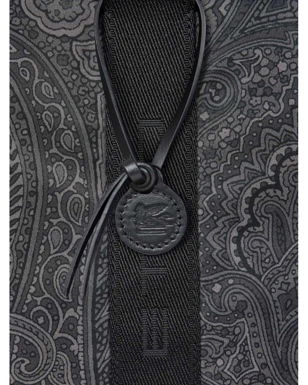 Etro Black Large Arnica Travel Bag With Paisley Print for men
