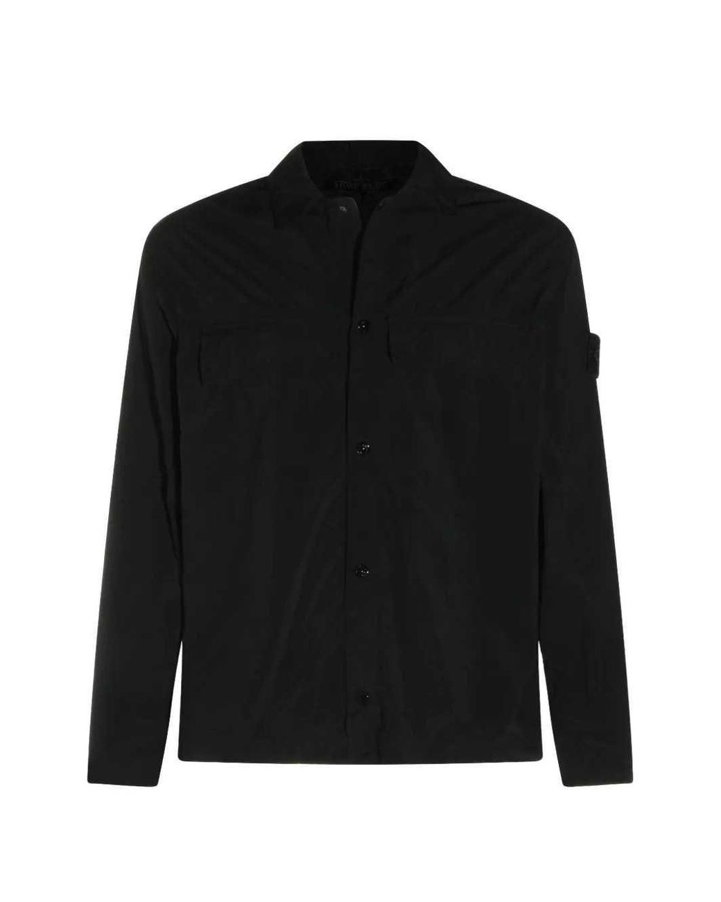 Stone Island Black T-Shirt With Brand Logo for men