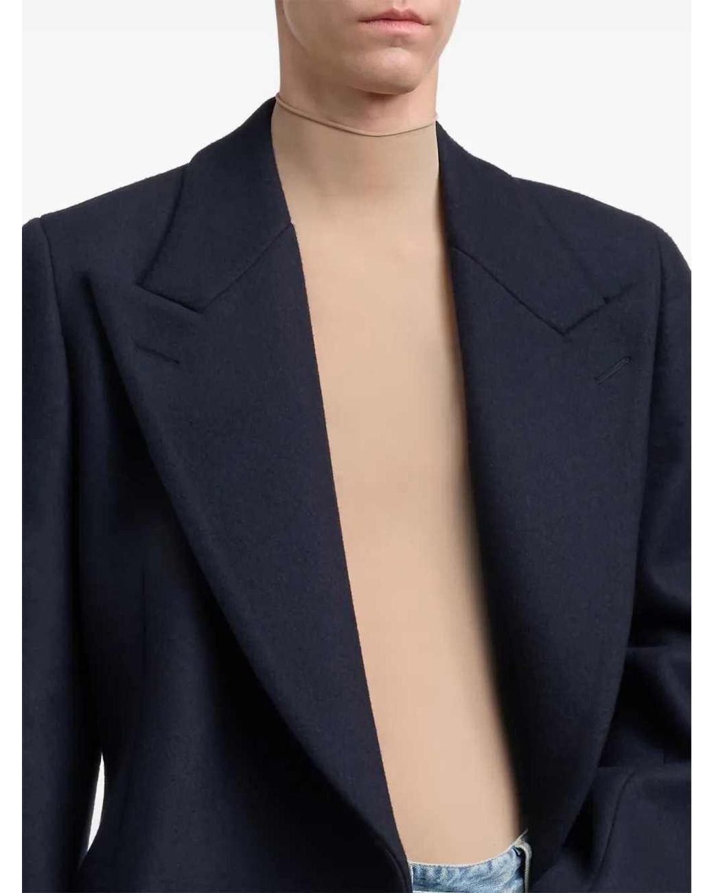 Maison Margiela Blue Double-Breasted Coat for men