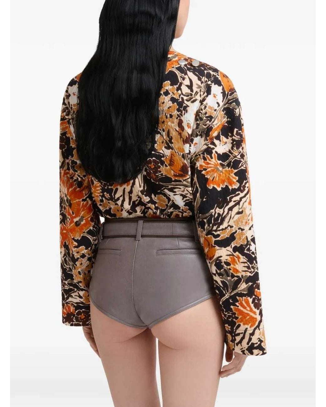 Marni Multicolor Cloqué Top With Extreme Bouquet Print