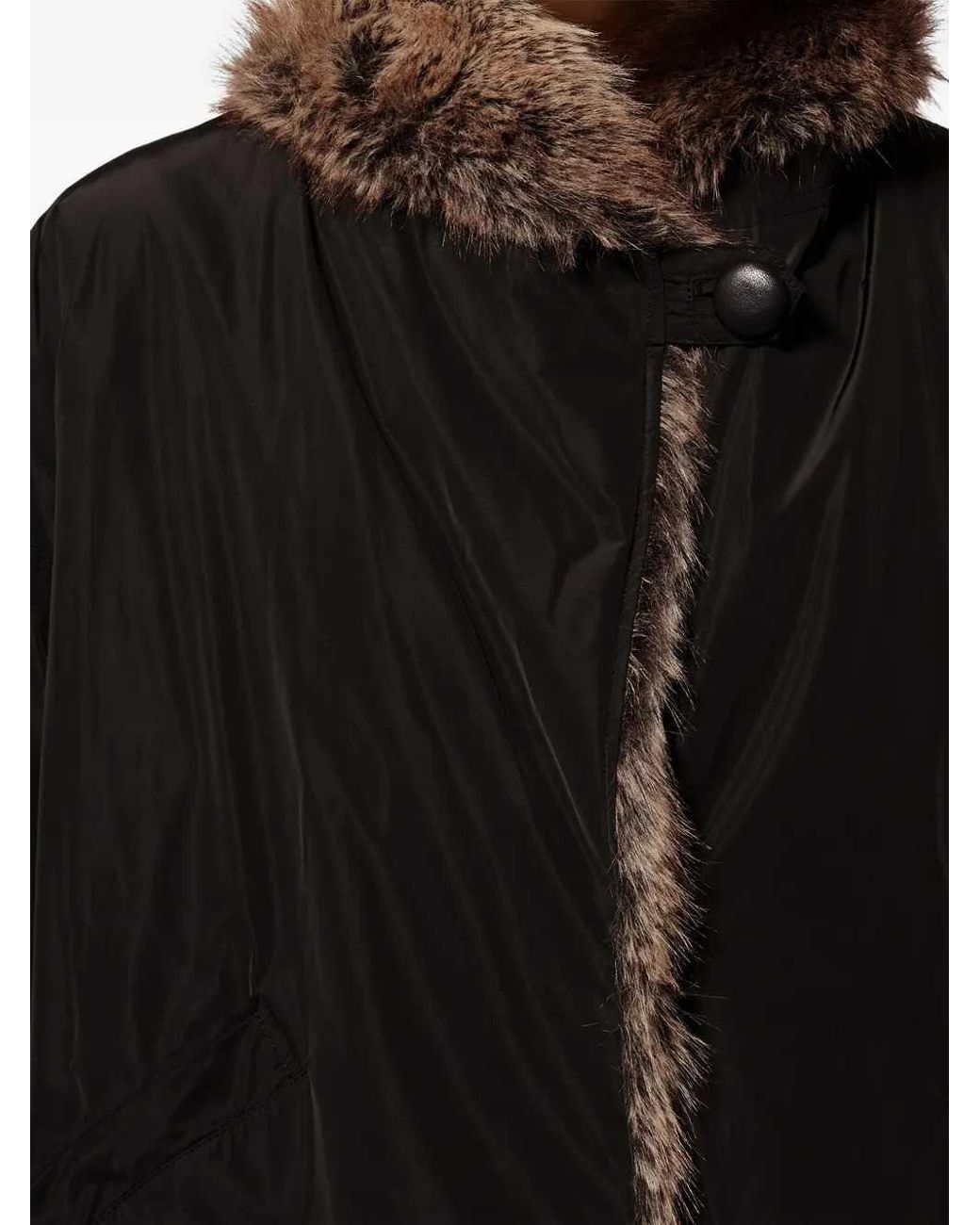 Isabel Marant Black Charone Short Faux-Fur Lined Parka