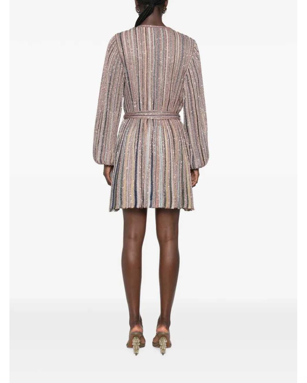 Missoni Multicolor Striped Sequin Mini Dress