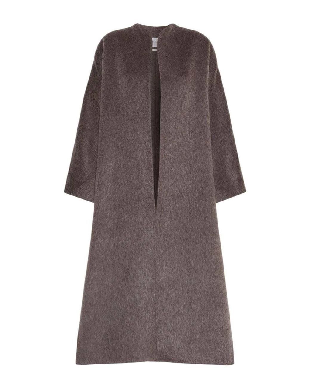Max Mara Brown Oversized Camel Hair And Mohair Coat