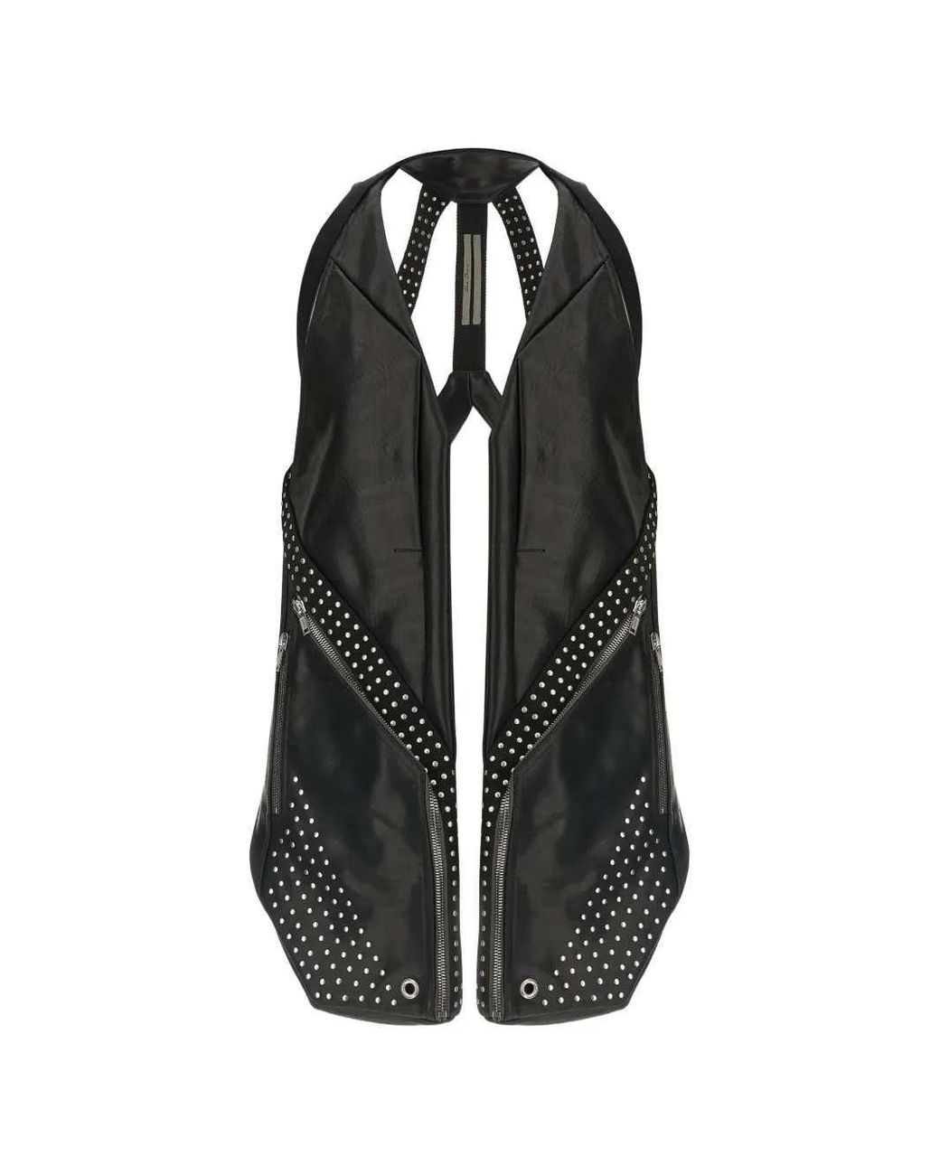 Rick Owens Black Temple Leather Vest