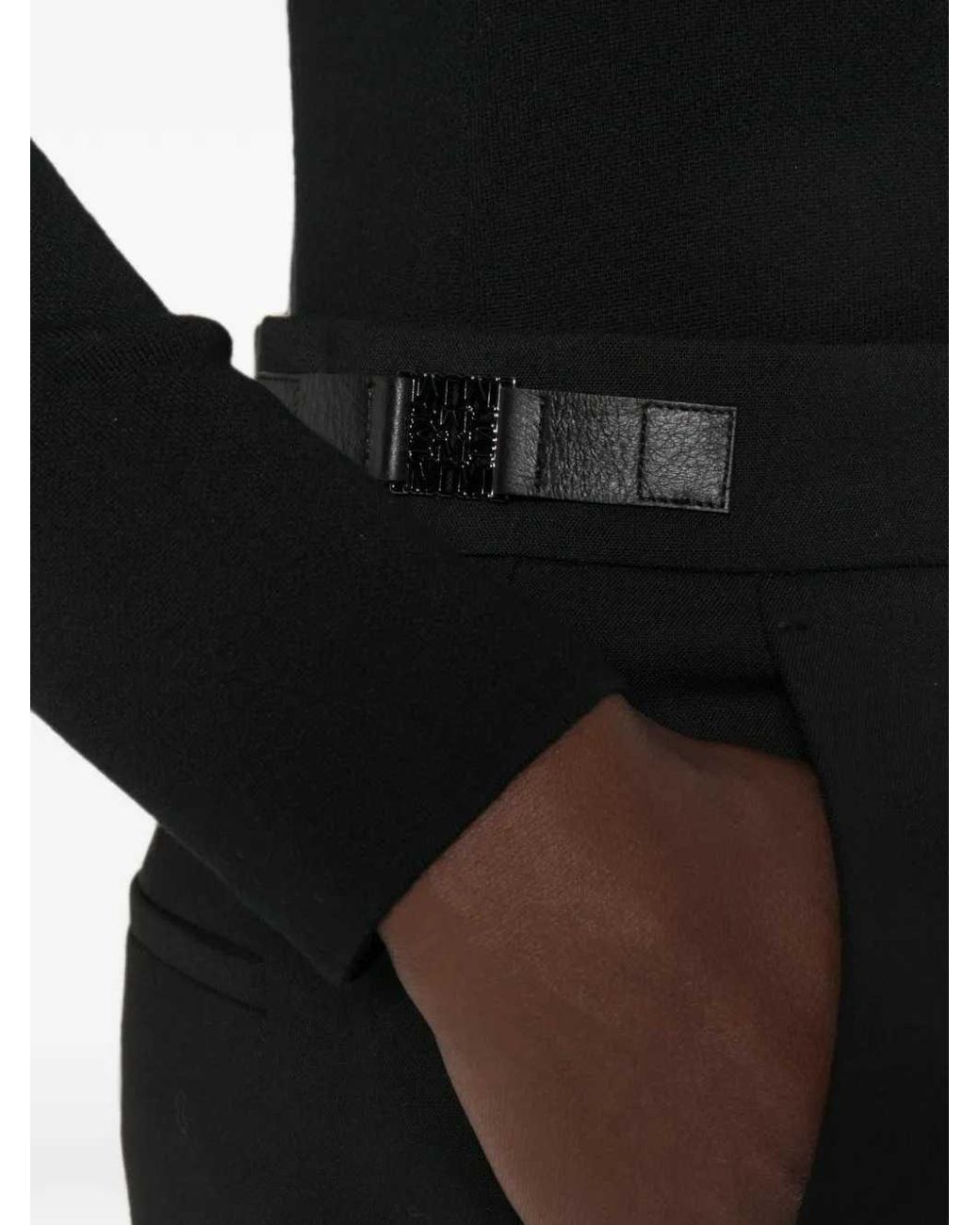 Max Mara Black Tailored Trousers With Buckle Detail