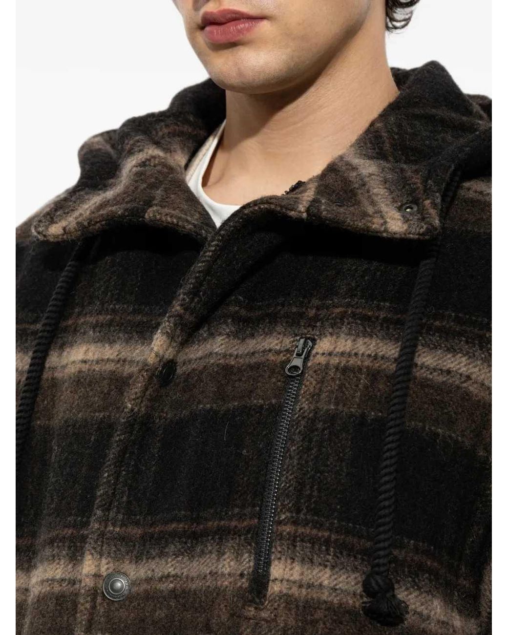 Isabel Marant Black Marant Kiril Hooded Checked Jacket for men