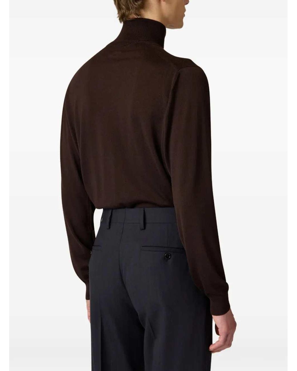 Lardini Brown Wool Turtleneck Sweater for men