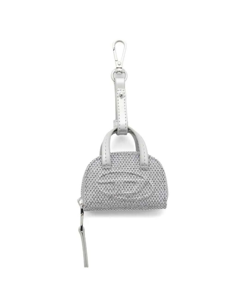 DIESEL White 1Dr Dome Bag Charm