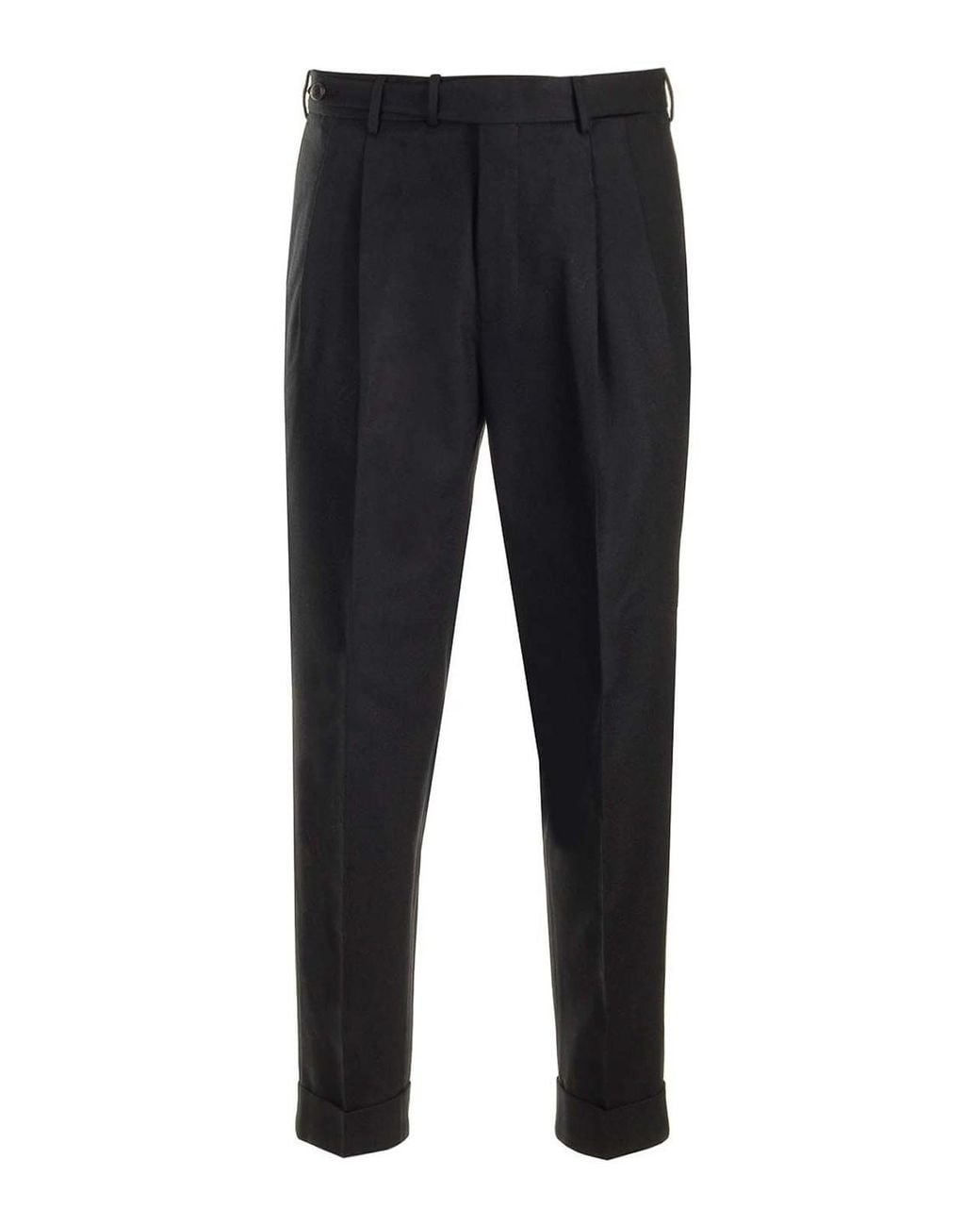 PT Torino Blue Wool And Cashmere Flannel Trousers for men