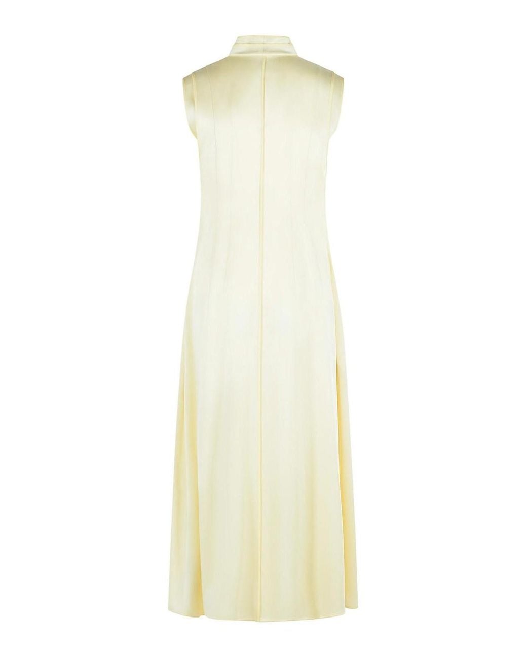 Jil Sander White Ivory Acetate And Viscose Dress