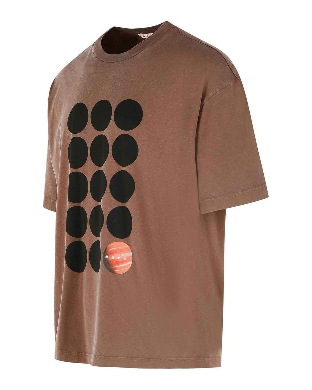 Marni Brown Cotton T-Shirt for men