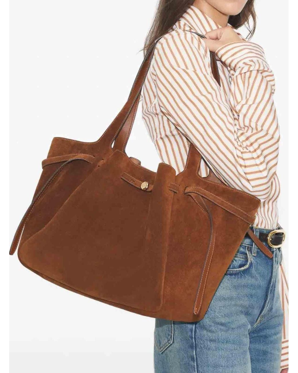 Tory Burch Brown Romy Suede Shopping Bag