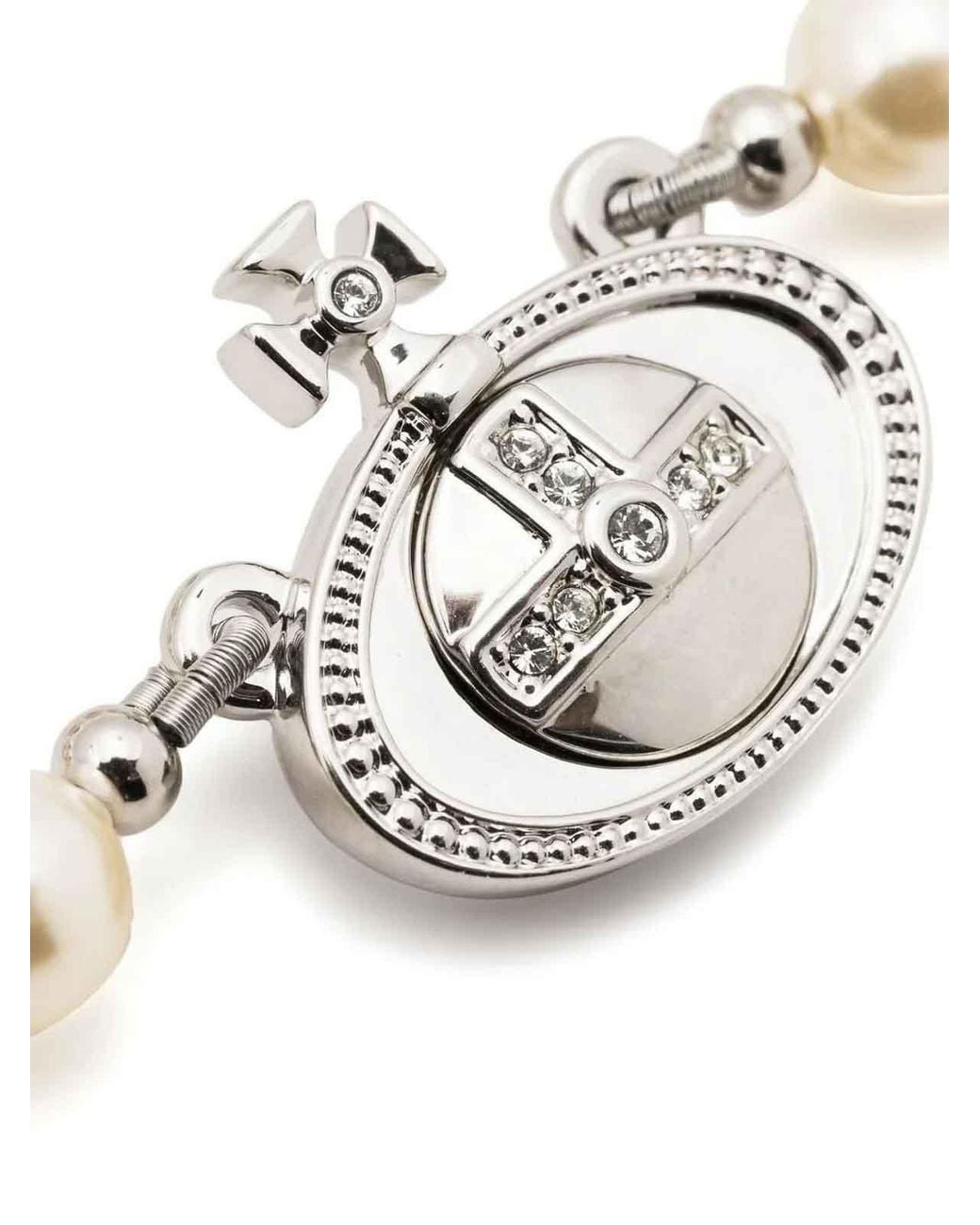 Vivienne Westwood White One Row Pearl Drop Choker
