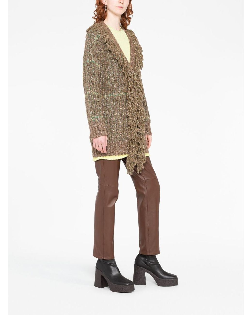 Stella McCartney Natural Cable-Knit Tweed Cardi-Coat