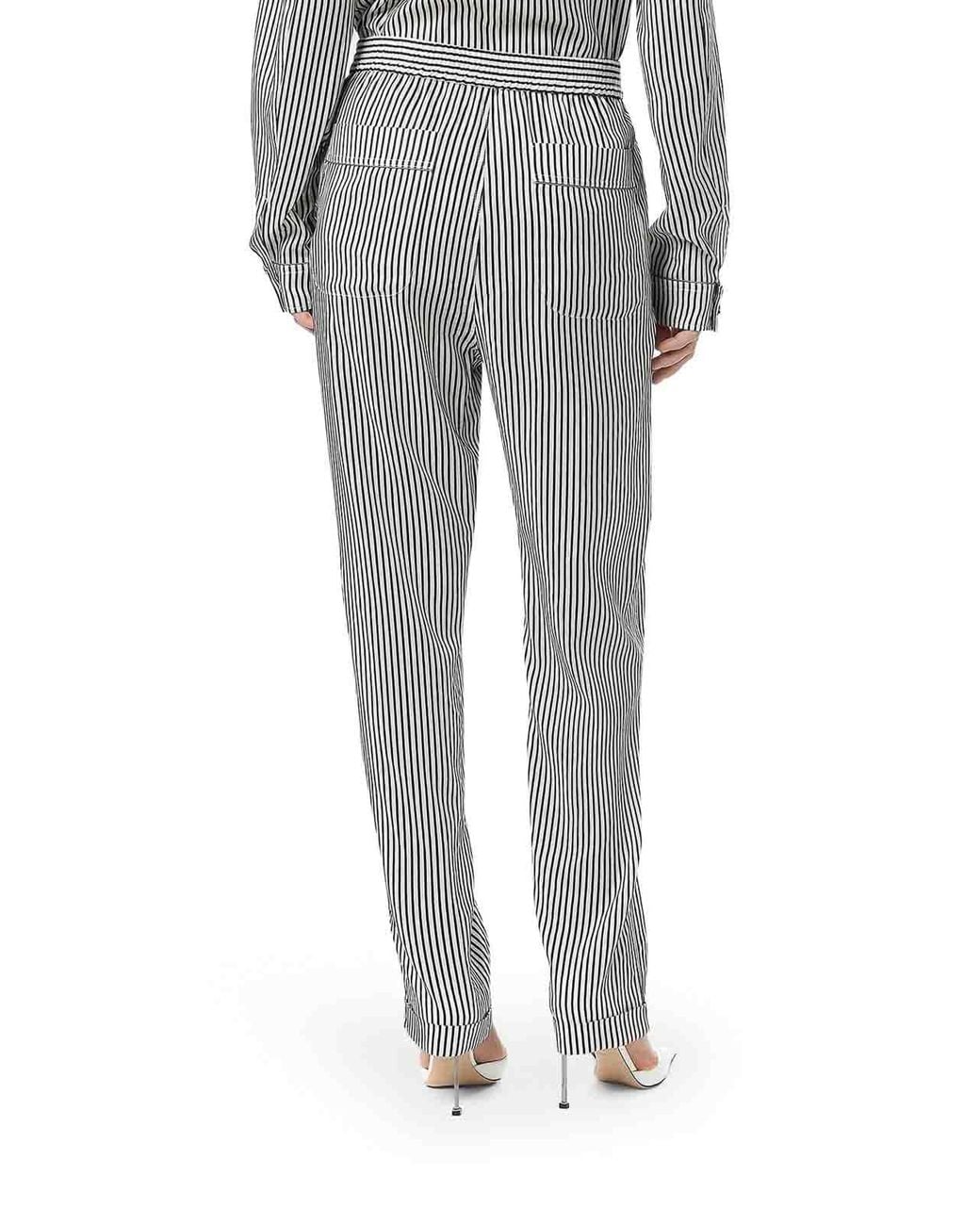 Tom Ford Gray Striped Silk Trousers