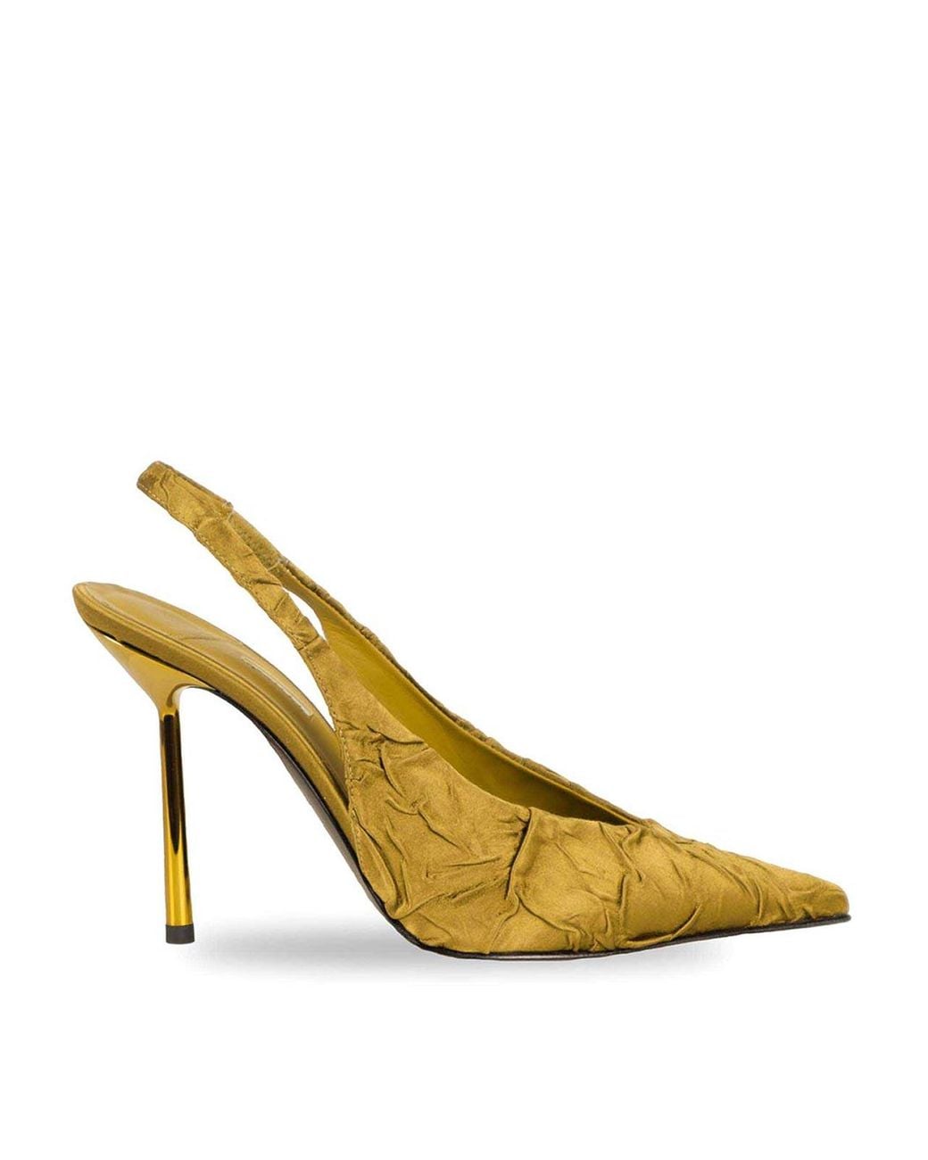 Le Silla Metallic Slingback Clevage Crinkled Fabric