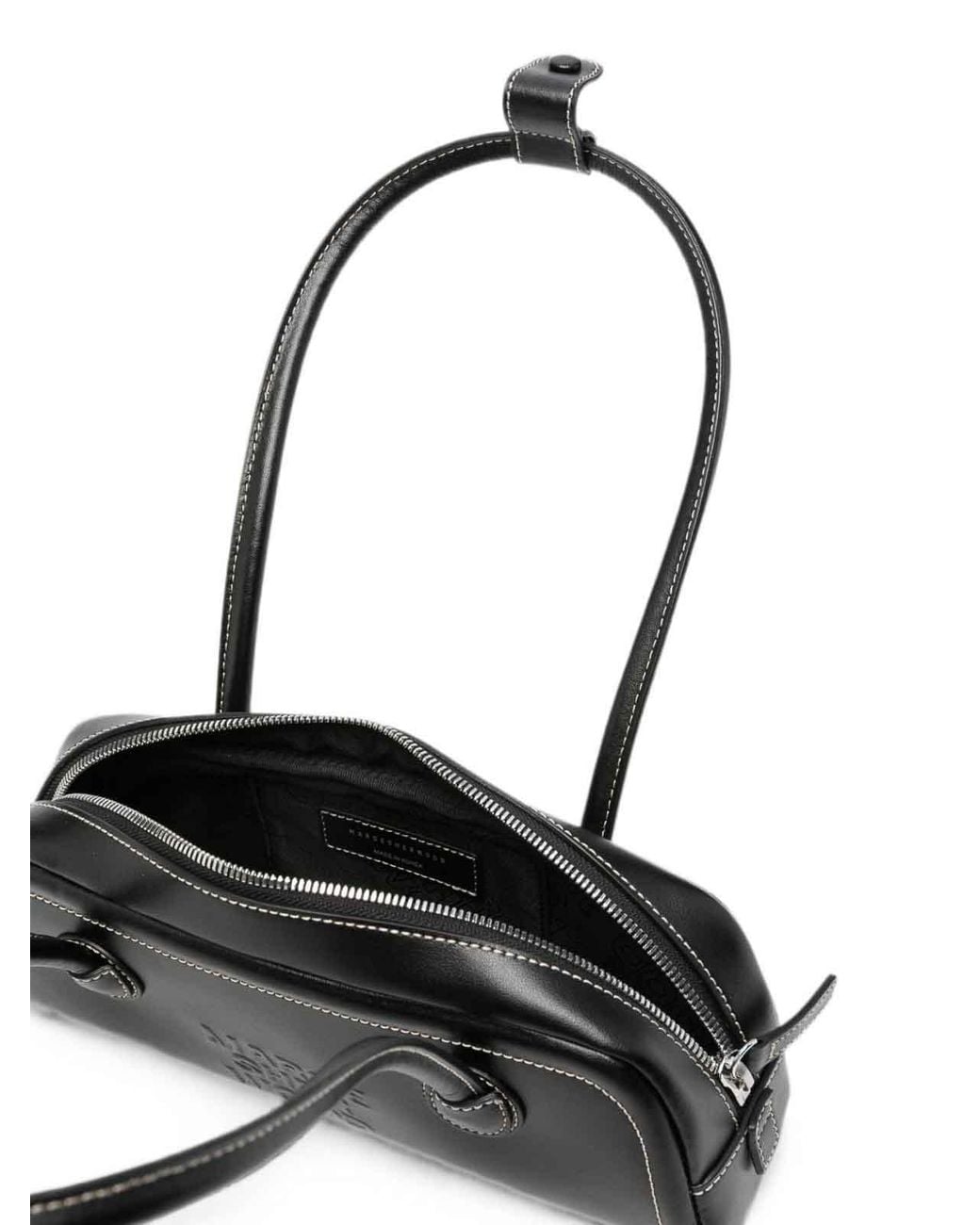 MARGE SHERWOOD Black Leather Top-Handle Bag