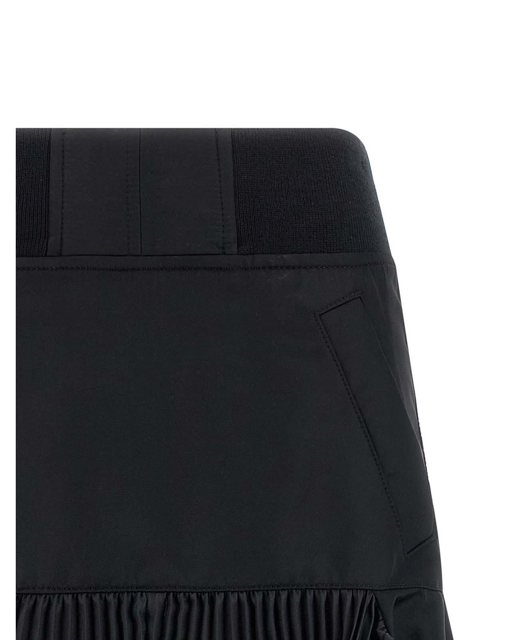 Sacai Black Pleated Insert Skirt