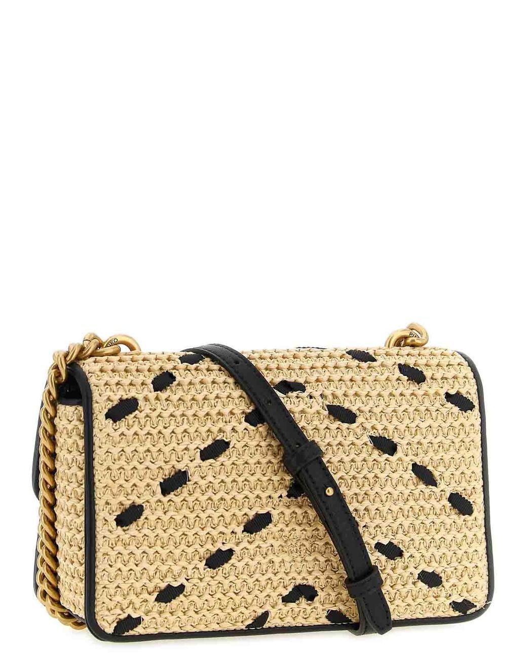 Pinko Metallic Mini Love One Light Crossbody Bag