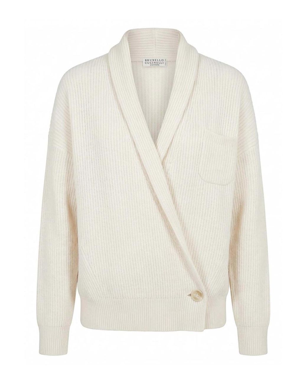 Brunello Cucinelli White Cashmere Cardigan