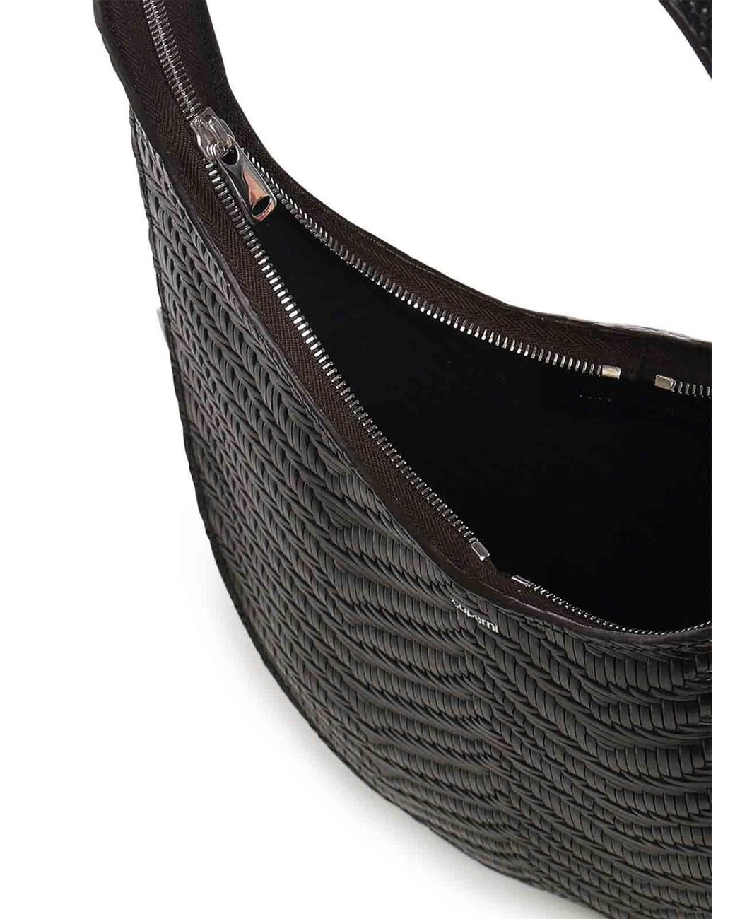 Coperni Black Soft Swipe Medium Leather Shoulder Bag