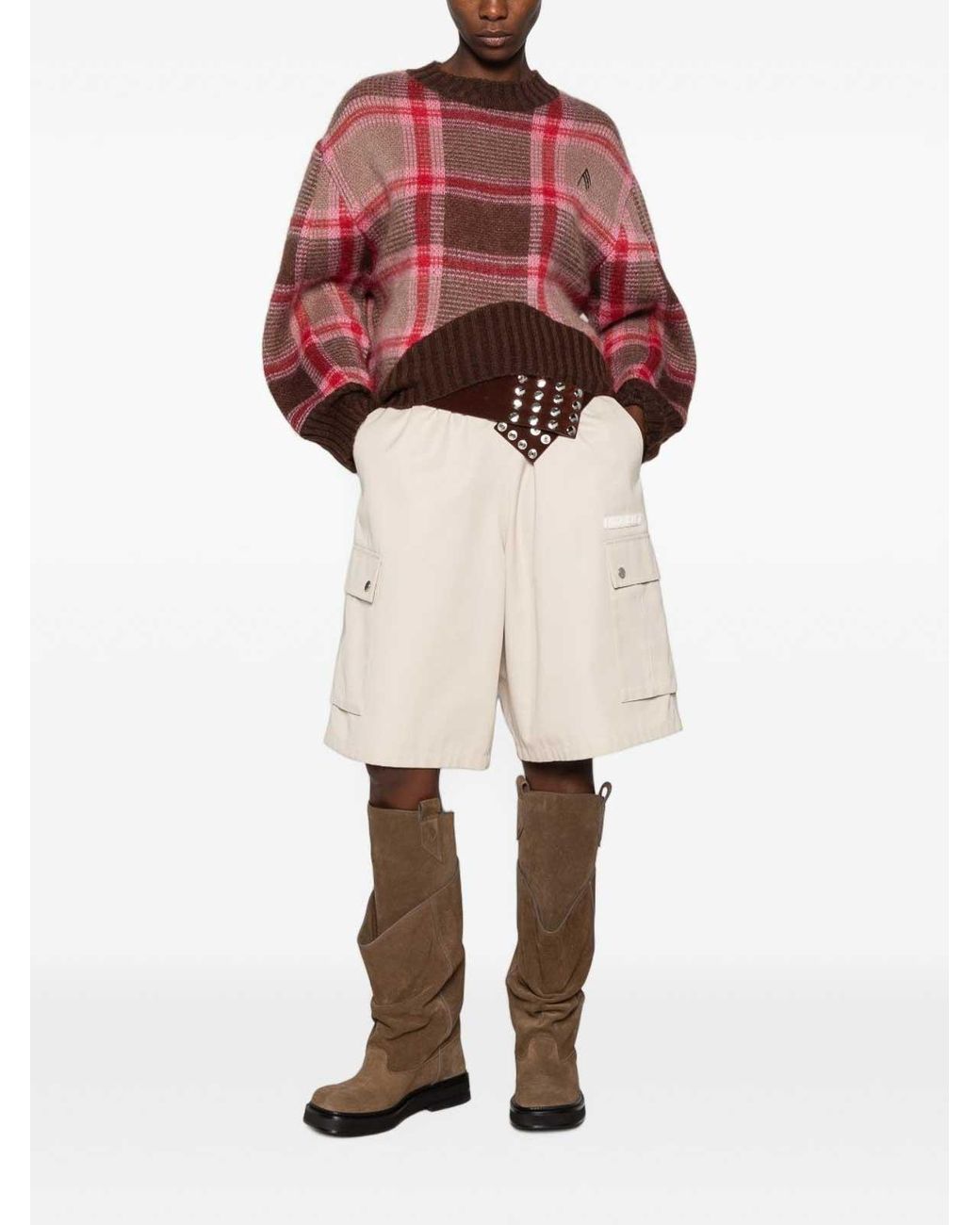 The Attico Red Wool And Mohair Crew-Neck Sweater