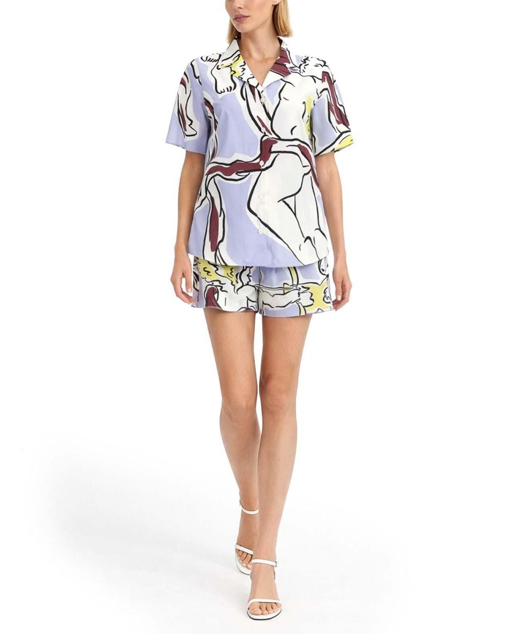 Tory Burch White Printed Shorts