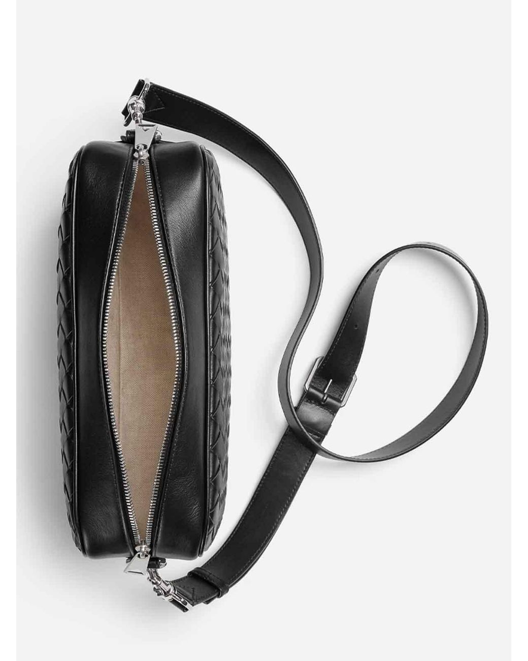 Bottega Veneta Black 'Braided Camera Bag' for men