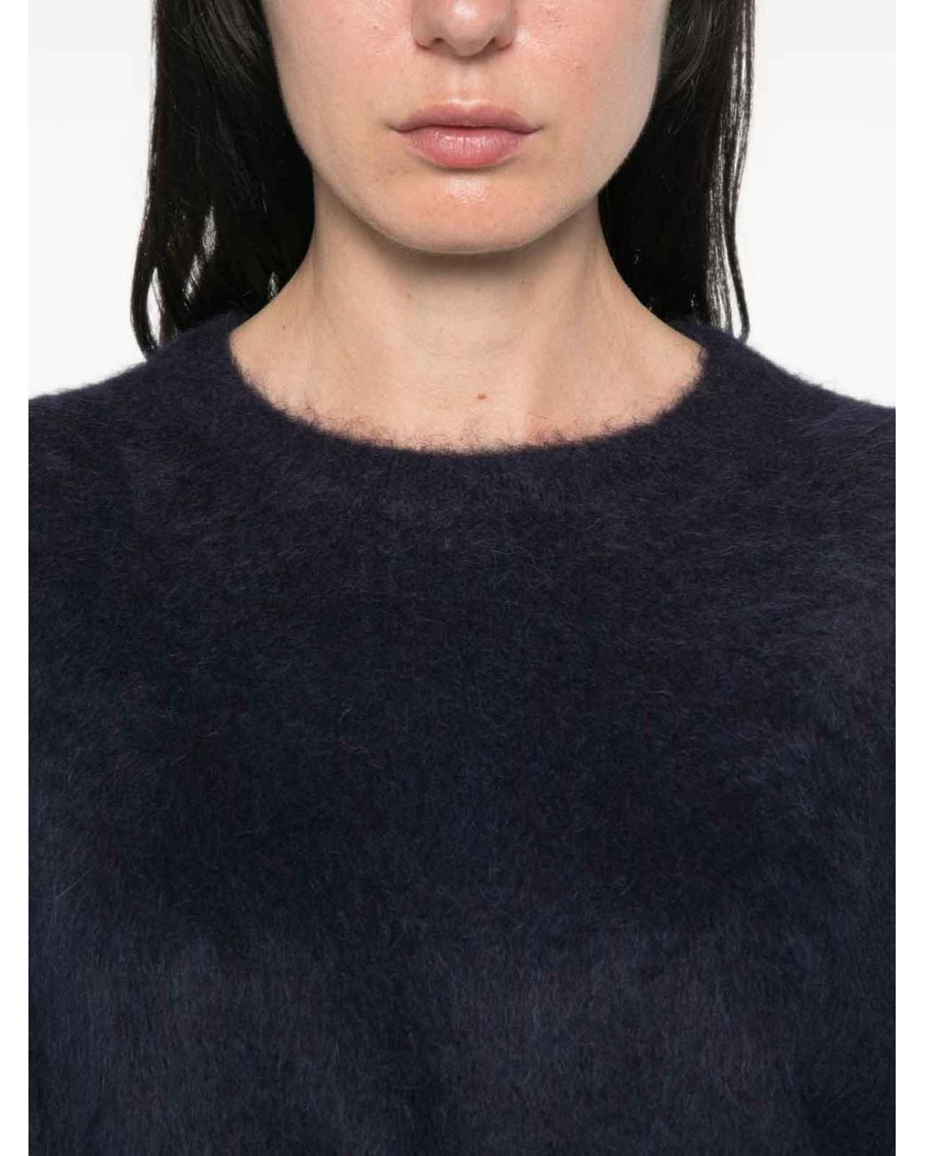 Soft Goat Blue Wool Crewneck Jumper