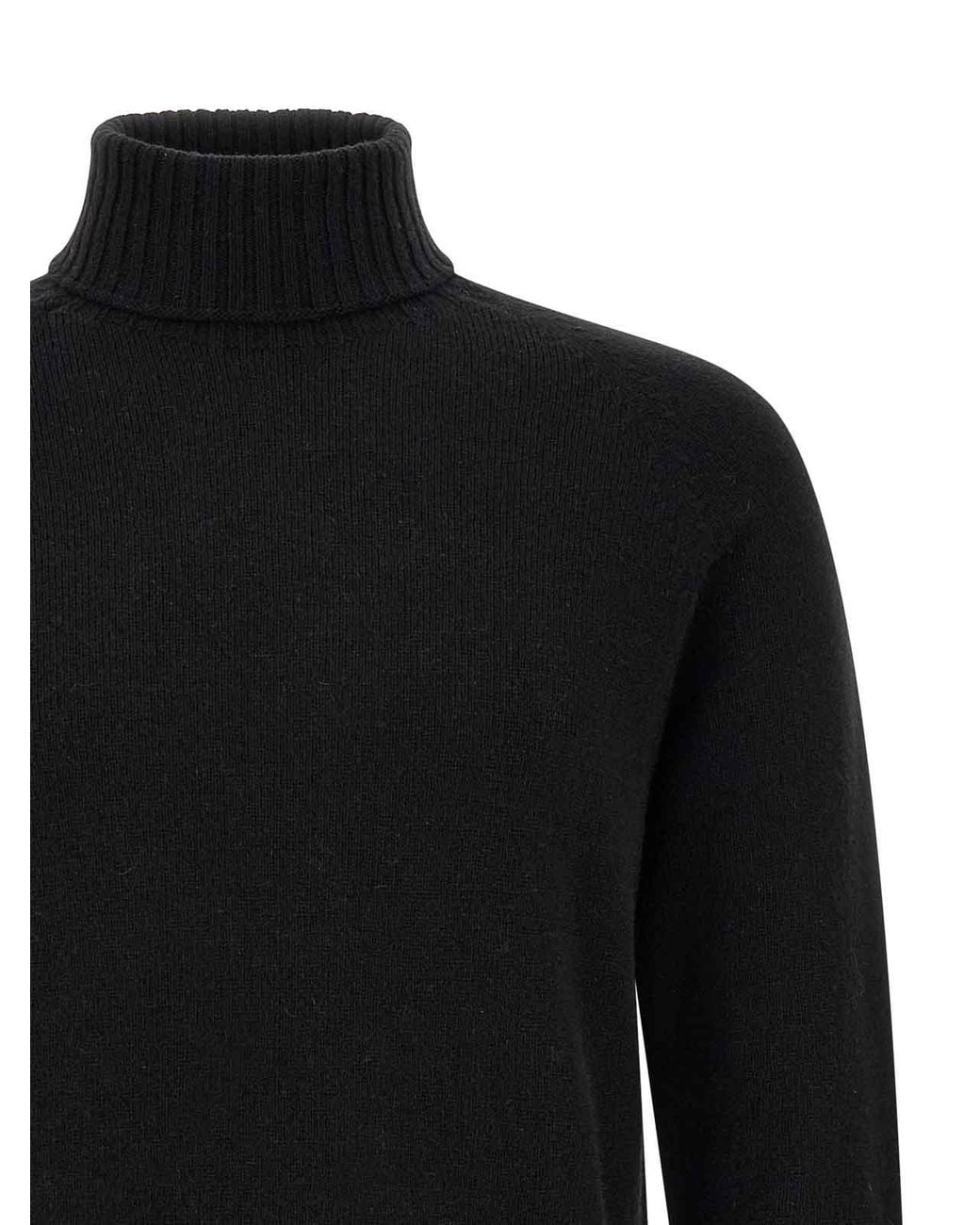 Ma'ry'ya Black High Neck Sweater With Slits for men