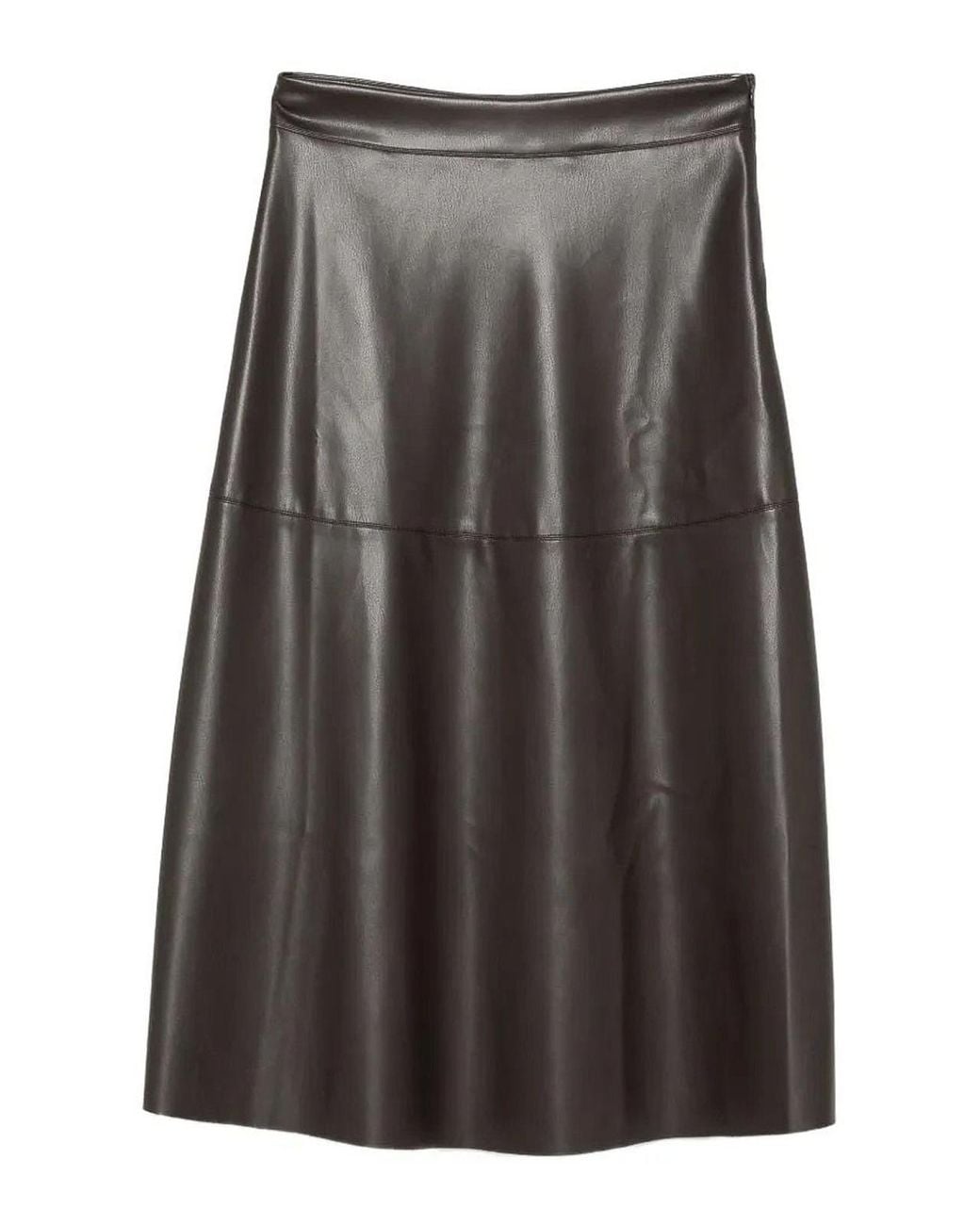 Alpha Studio Gray Faux Leather Skirt
