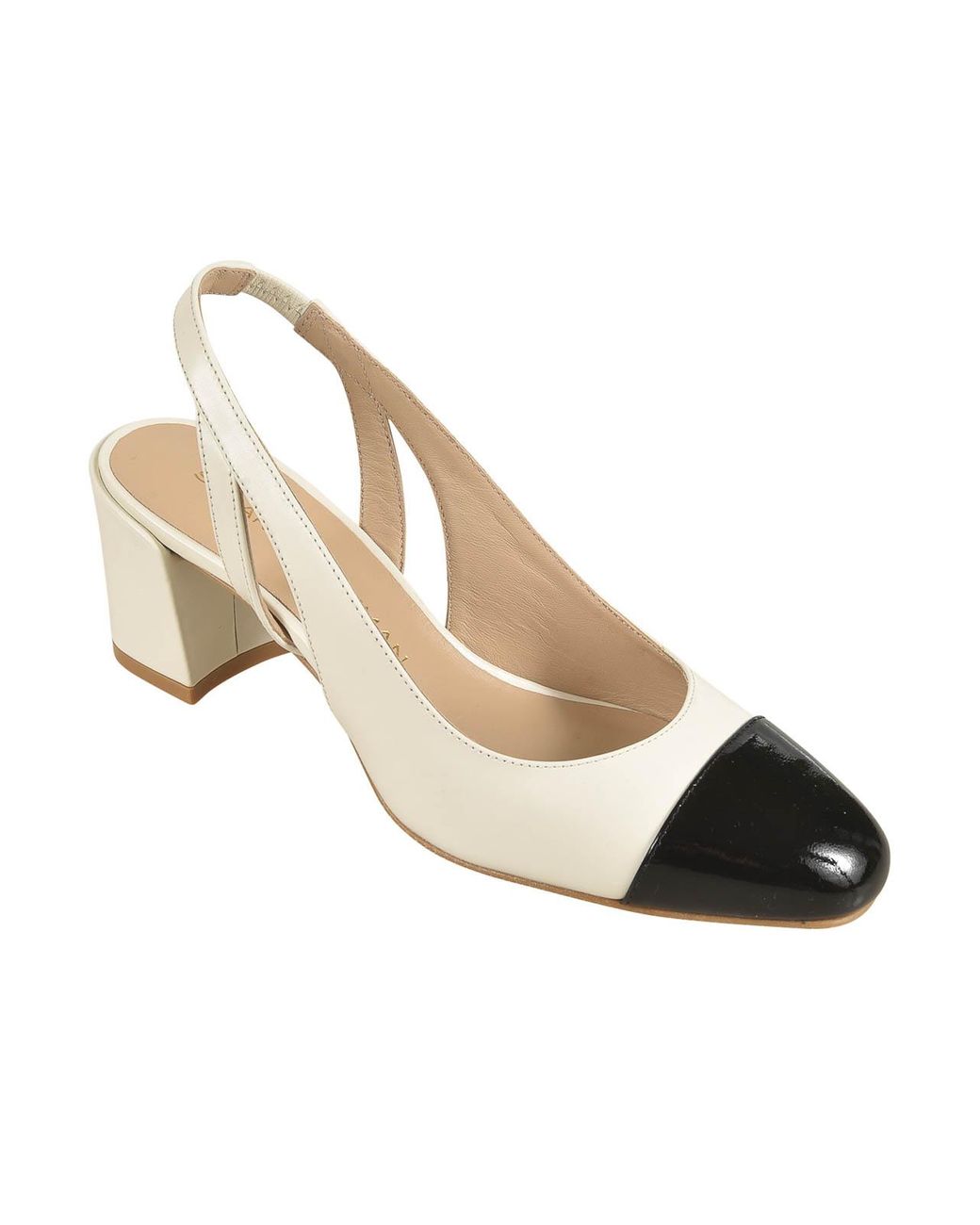 Stuart Weitzman Natural Slingback Block-Heel Pumps