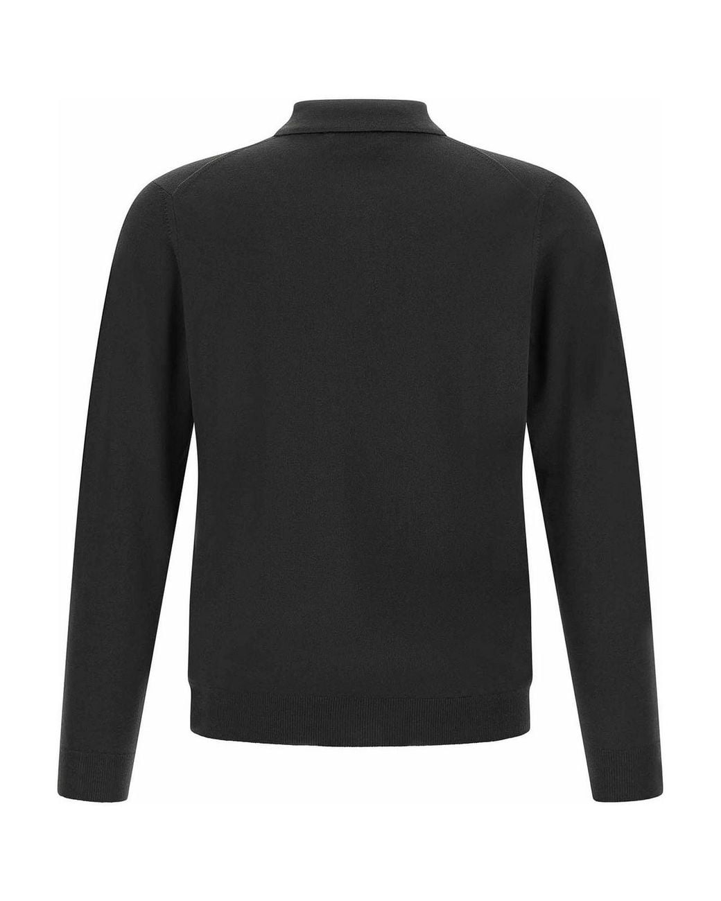 Zanone Black Flexwool Wool Polo Shirt for men