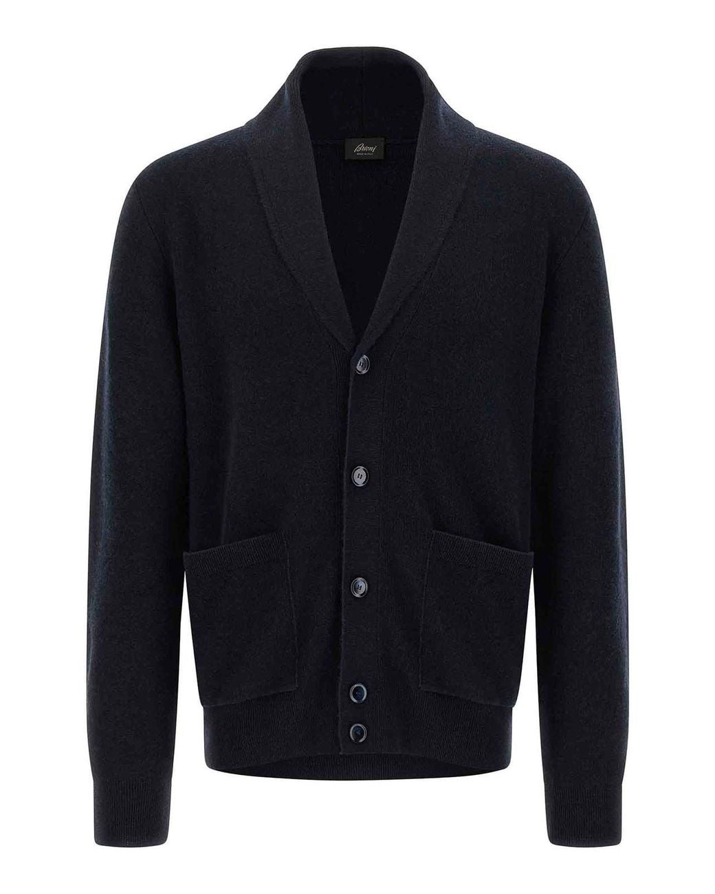Brioni Blue Cashmere Cardigan for men