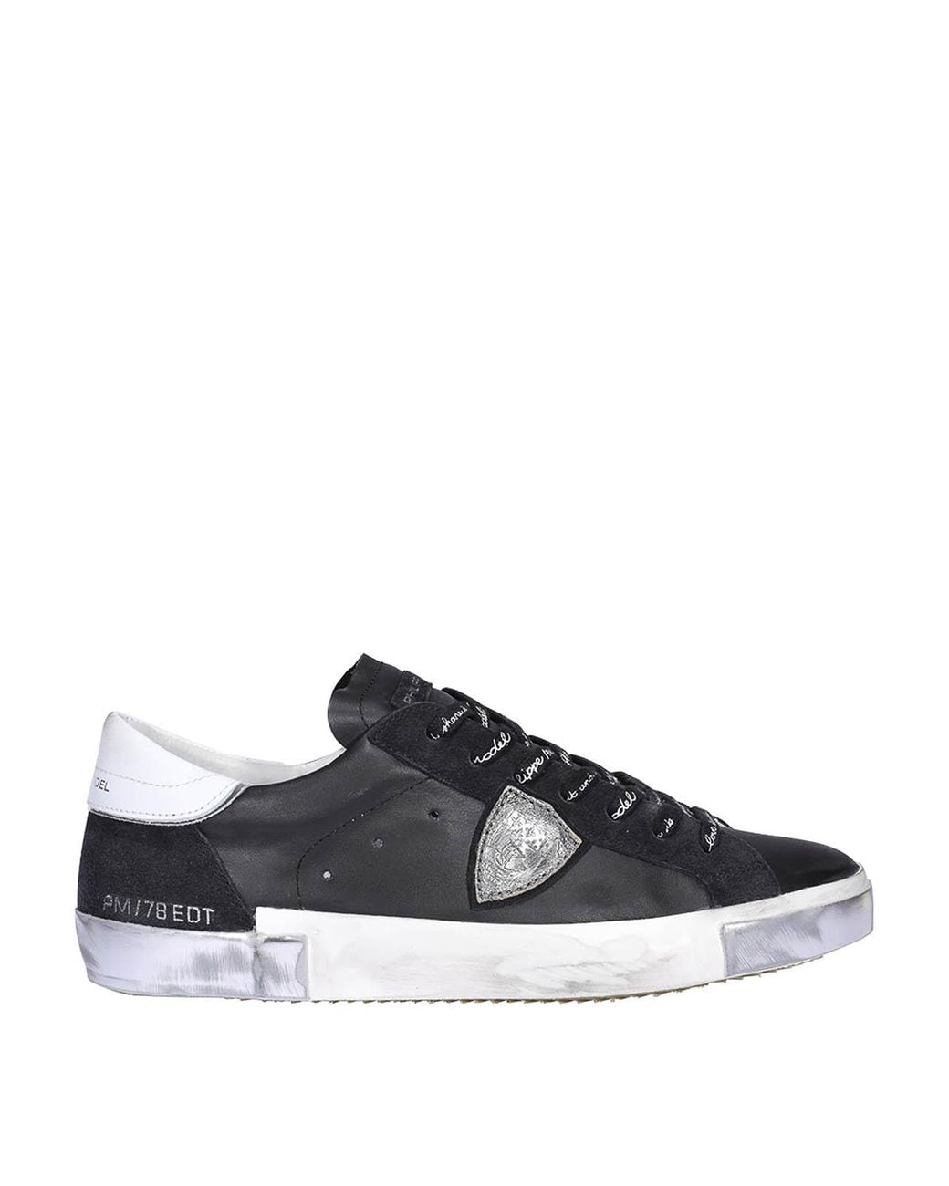 Philippe Model Black Paris X Leather Sneakers for men