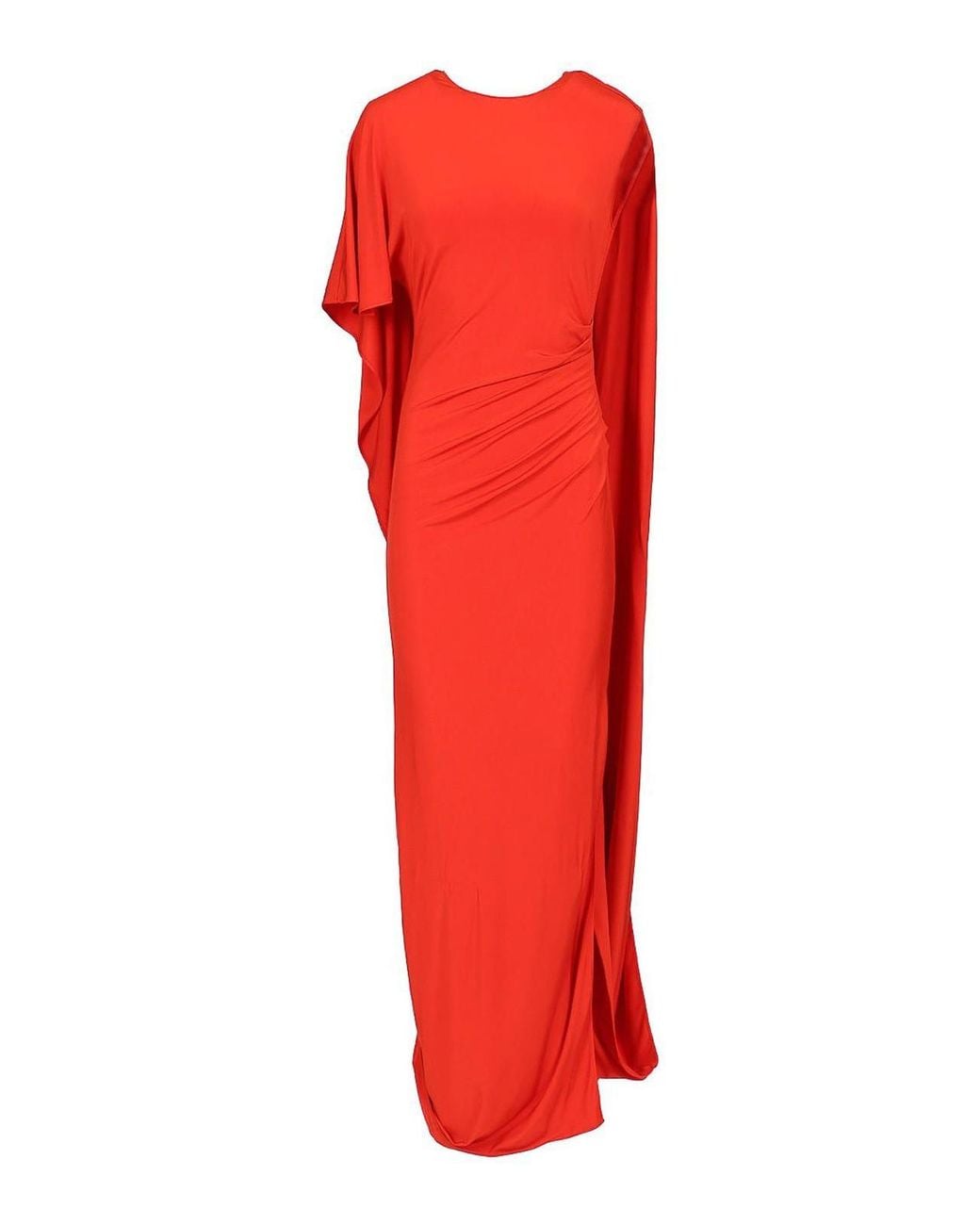 Stella McCartney Red Asymmetrical Cape Maxi Dress