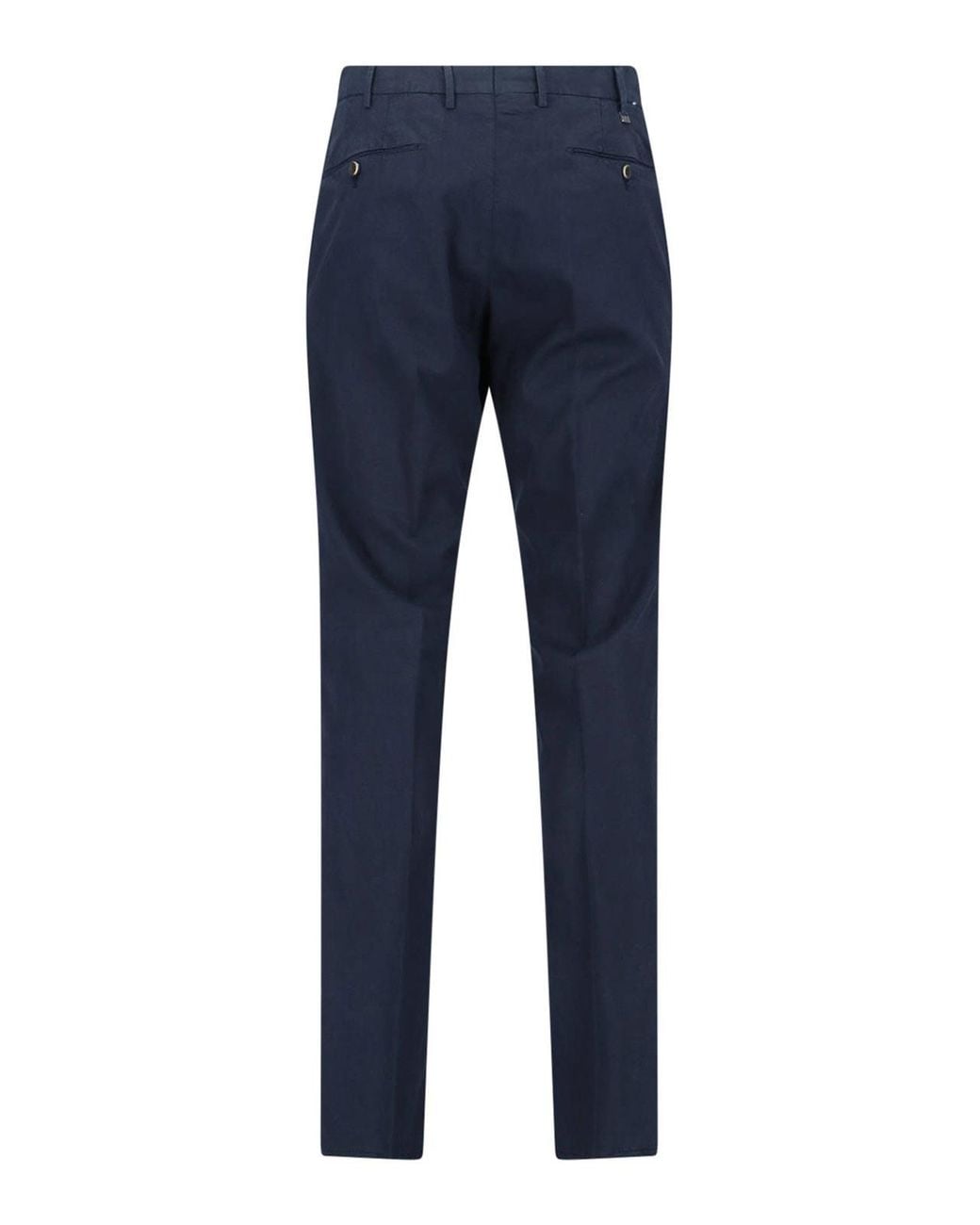 PT Torino Blue Cotton Blend Trousers for men