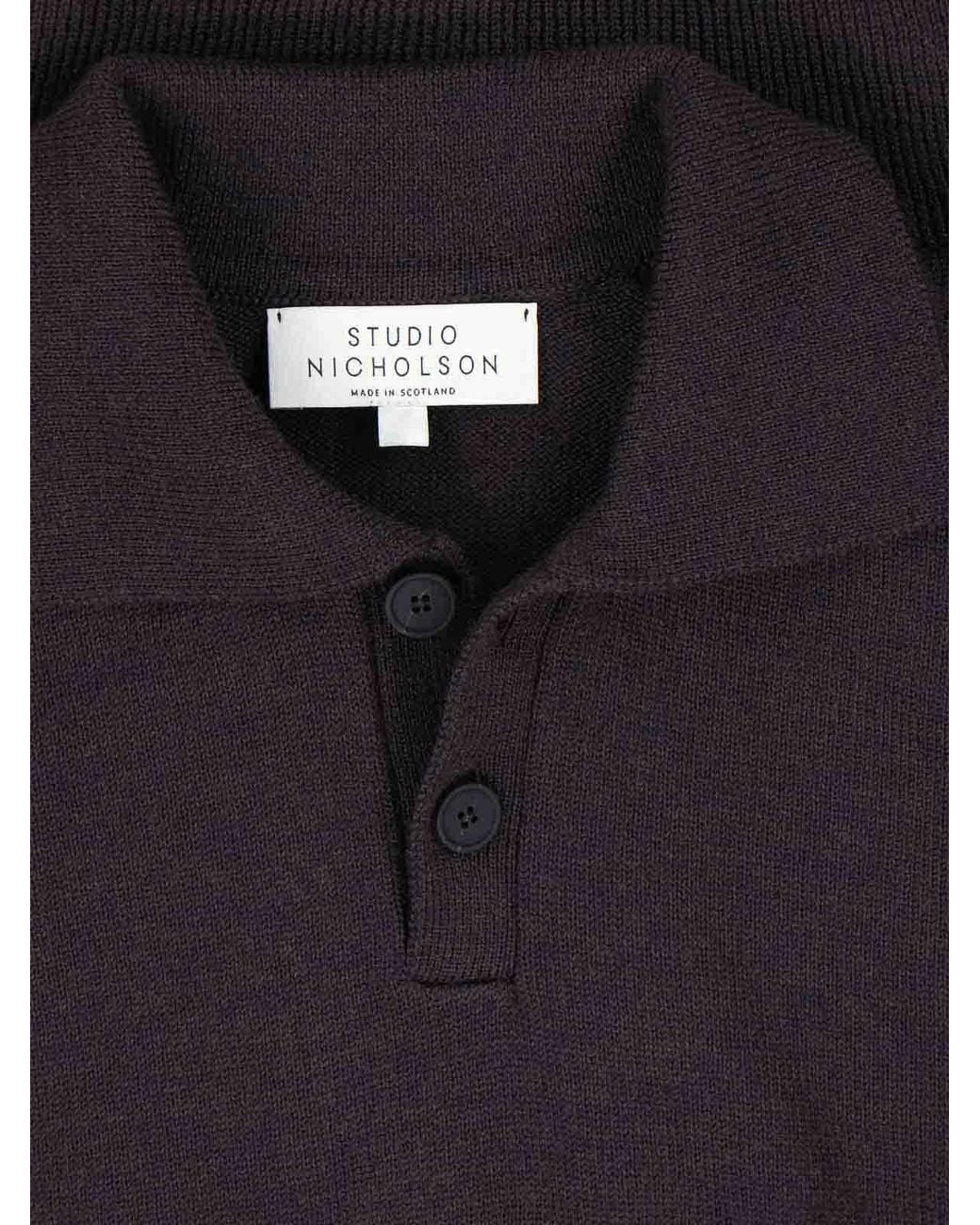 Studio Nicholson Blue Merino Wool Polo Shirt for men