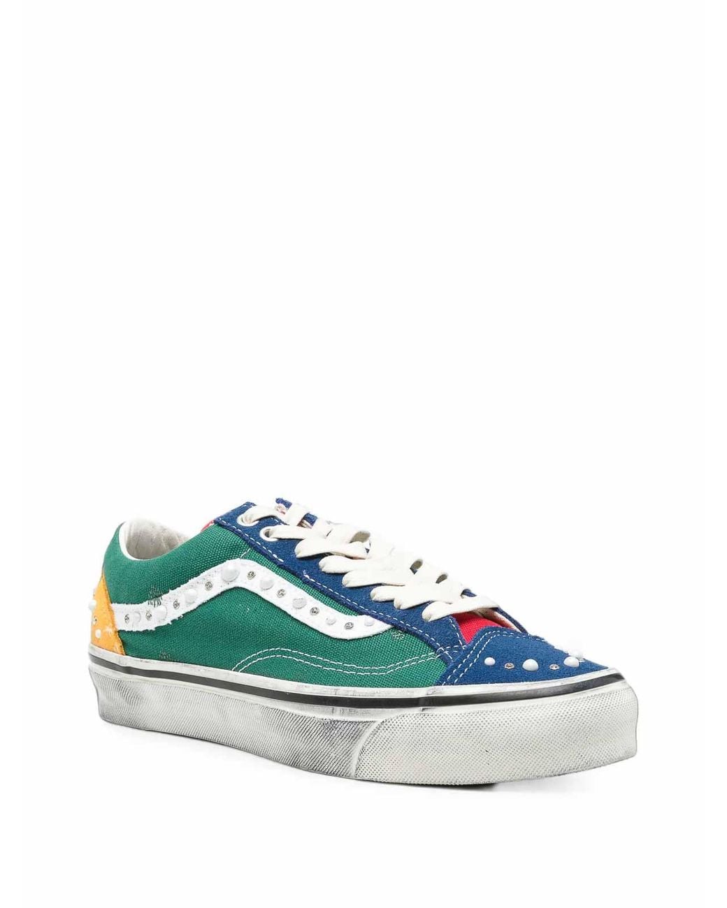 Vans Green And Low-Top Sneakers