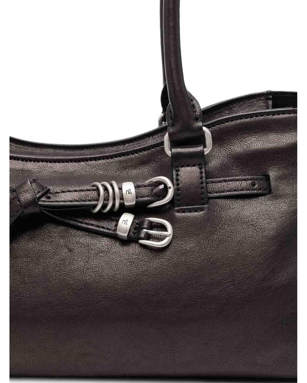 MARGE SHERWOOD Black Leather Top-Handle Bag