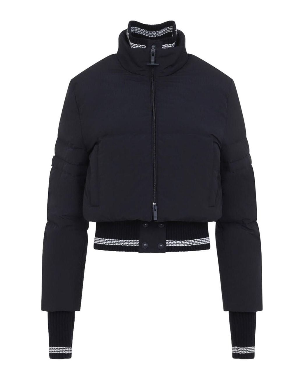 Thom Browne Blue Cropped Downfilled Front Zip Jacket