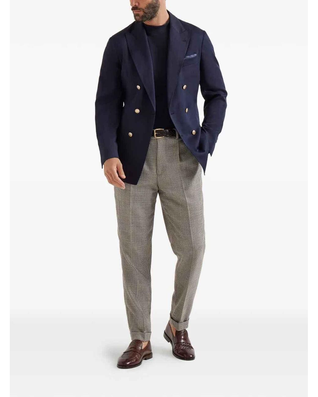 Brunello Cucinelli Blue Jersey T-Shirt for men