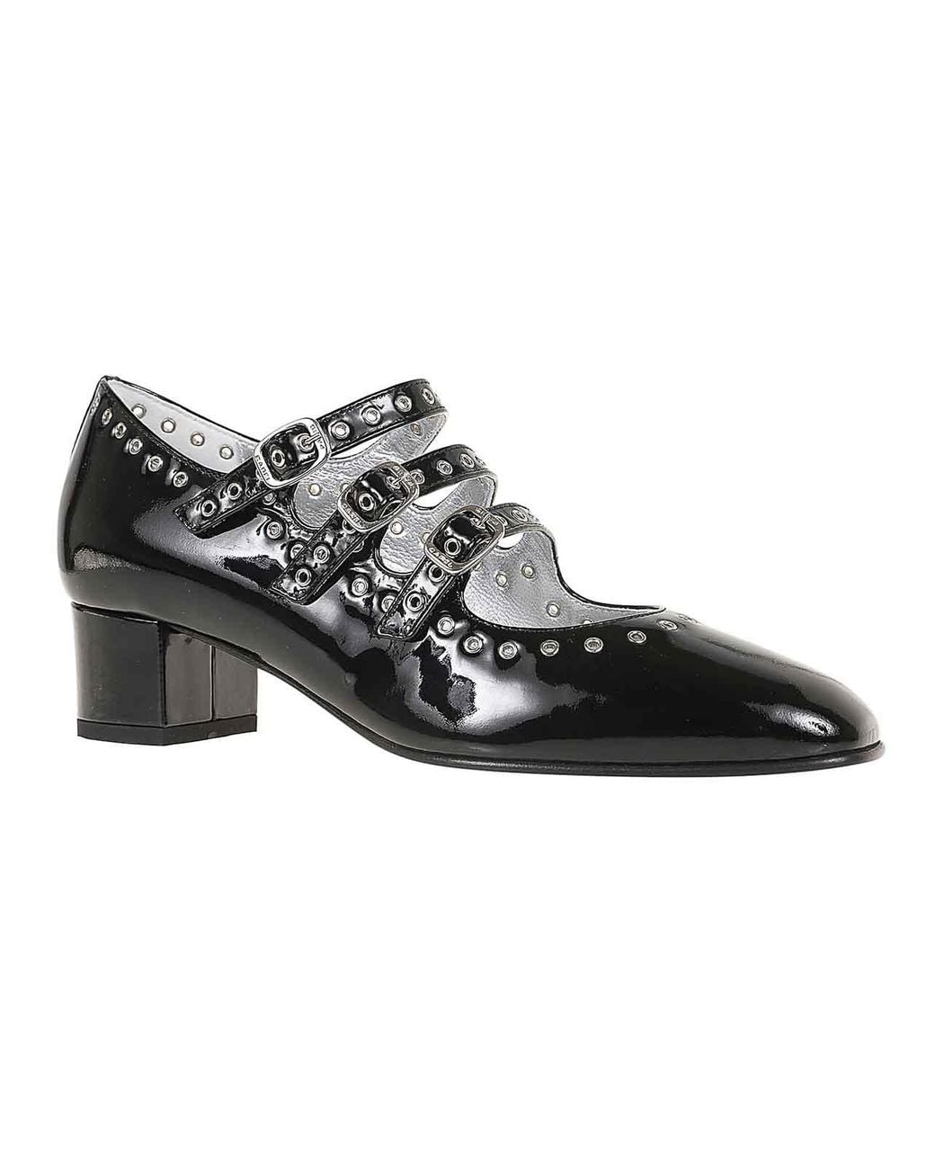 CAREL PARIS Black Patent Eyelet Leather Mary Jane