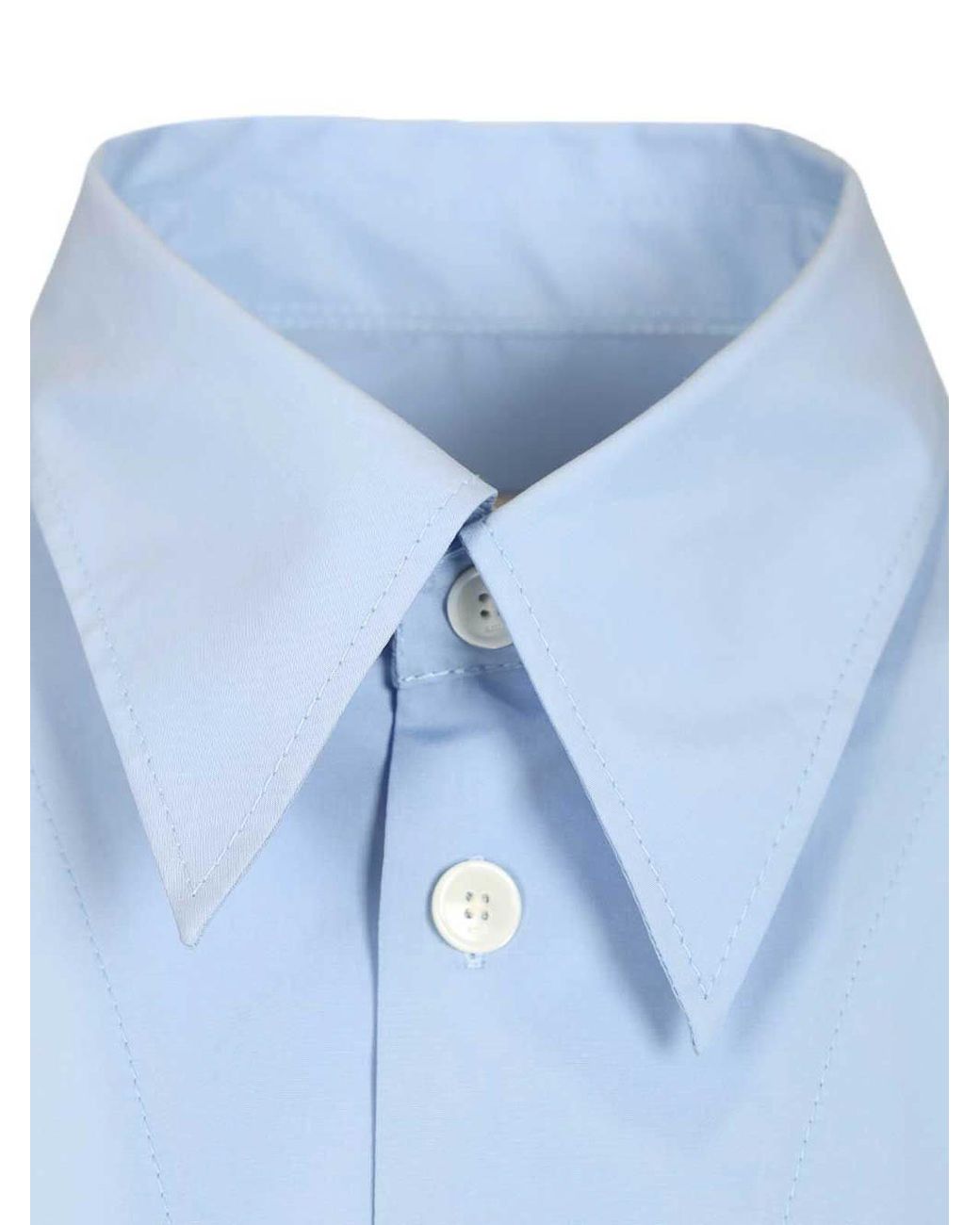 AMI Blue Short-Sleeved Poplin Shirt