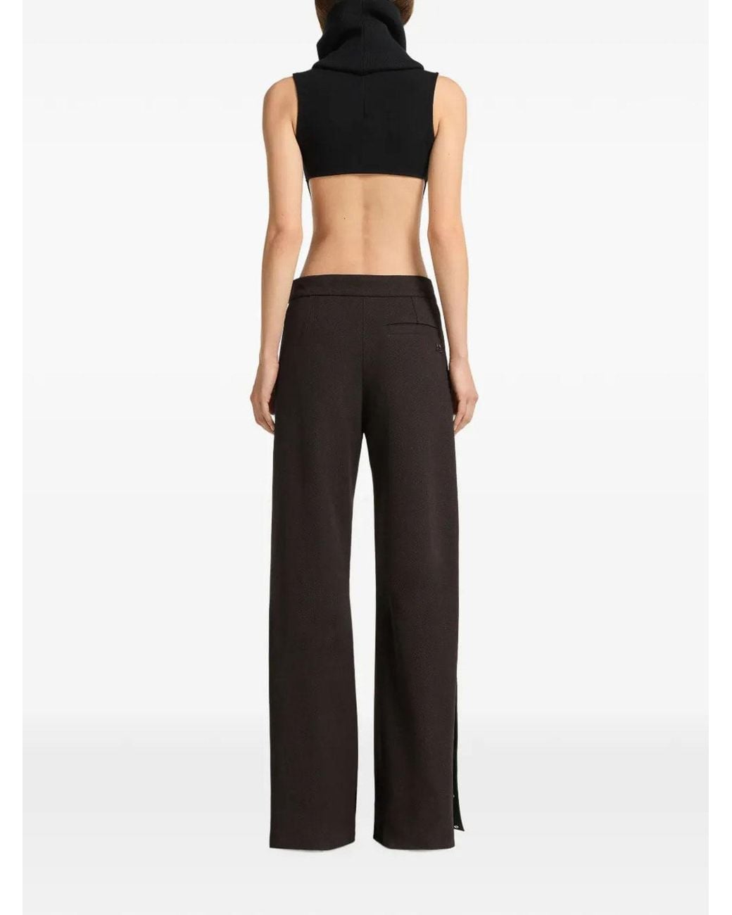 Courreges Black Top Cut-Out Collar Bodysuit