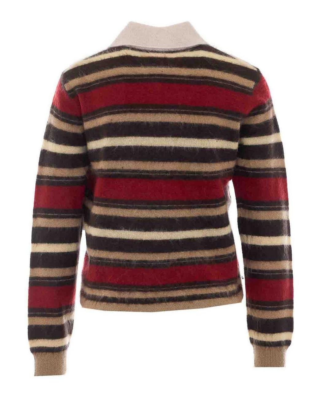 Guest In Residence Red Grizzly Striped Polo