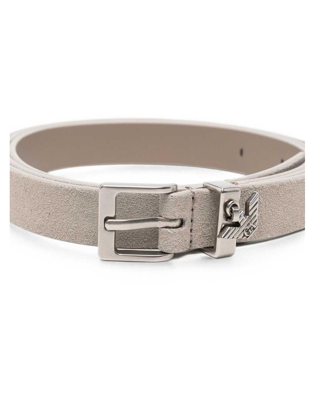 Emporio Armani Gray Leather Belt
