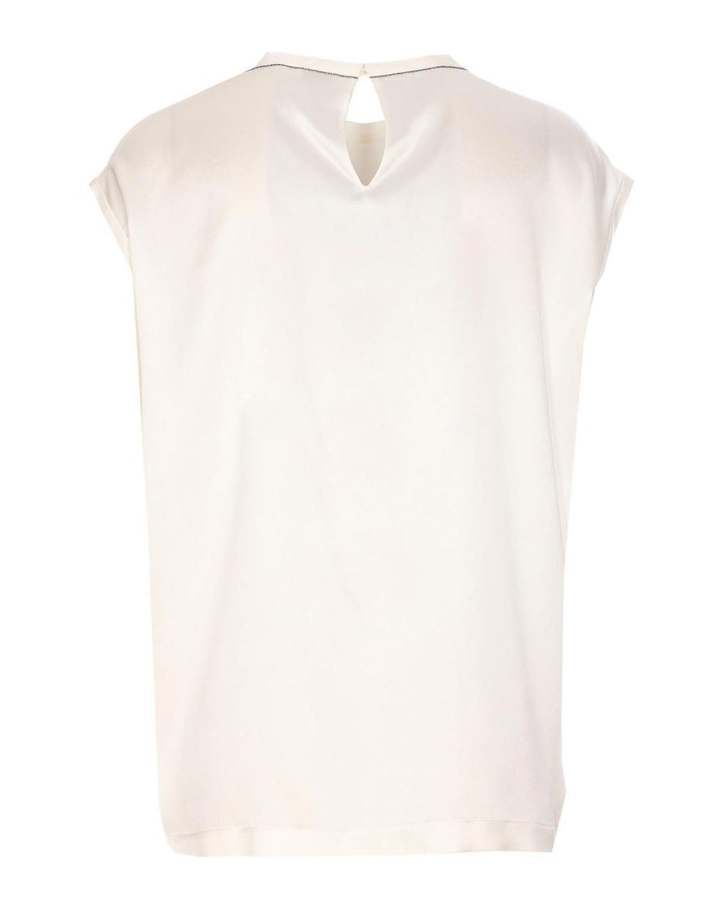 Brunello Cucinelli White Satin Shirt