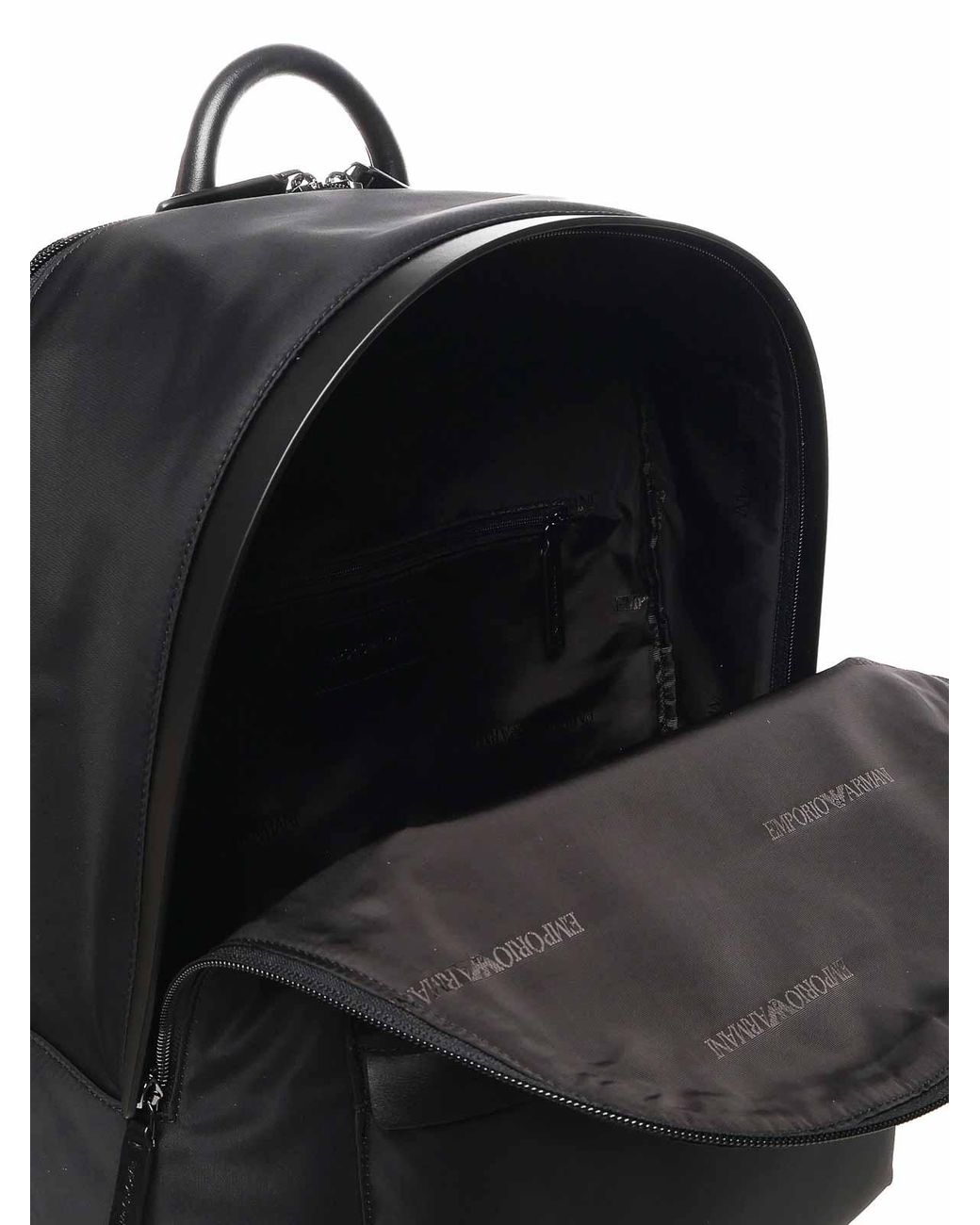 Emporio Armani Black Backpack for men