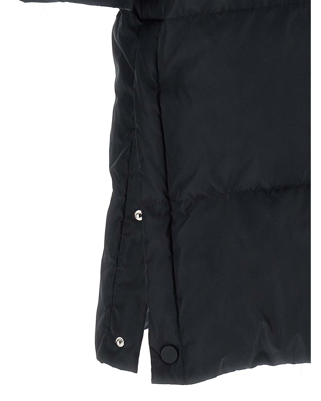 Yves Salomon Blue Fox Fur Trim Puffer Jacket